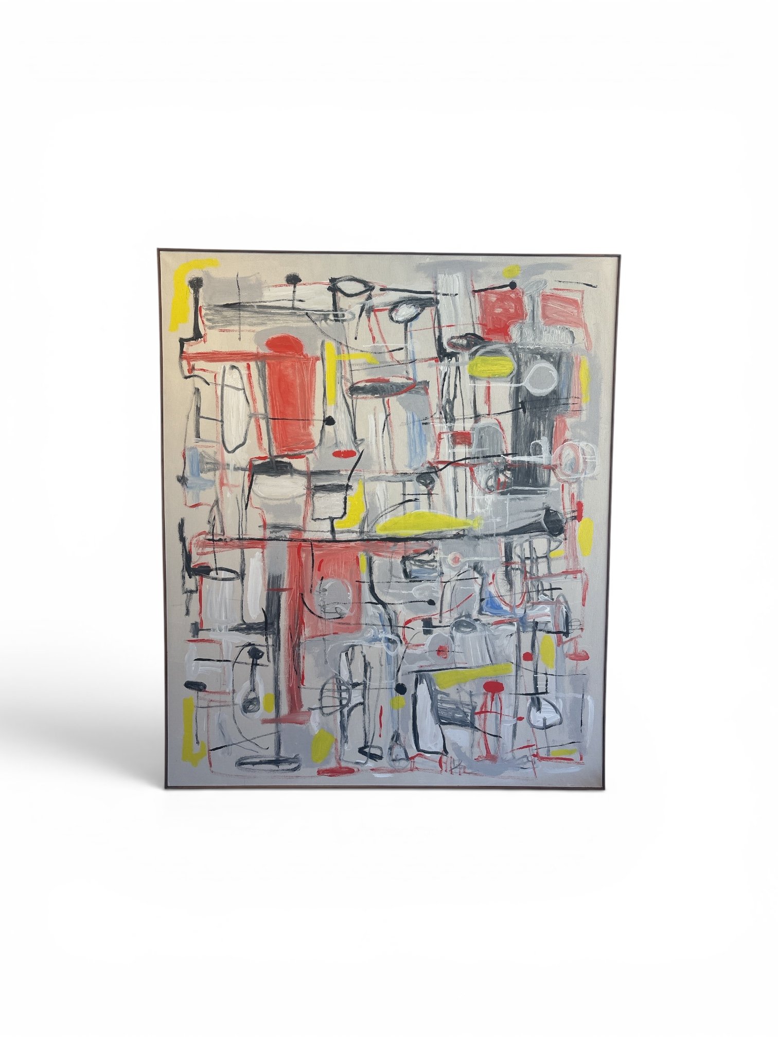 Vintage Primary Color Abstract Painting