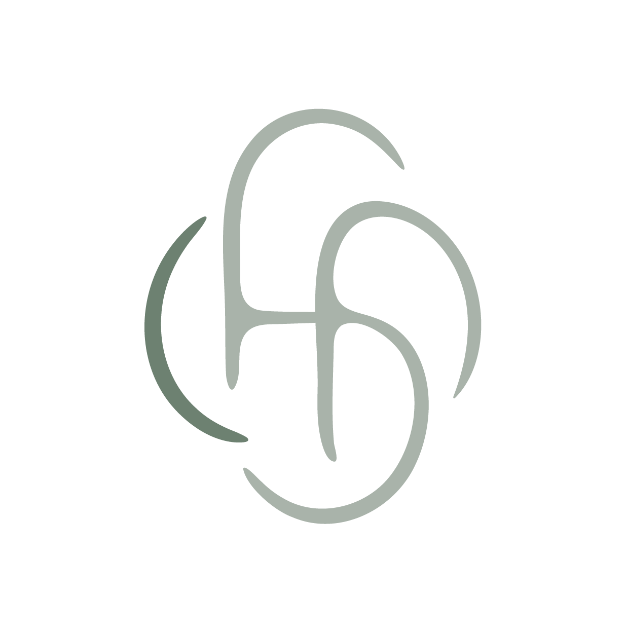 A black background with a gray, stylized, interconnected monogram logo composed of the letters 'A' and 'G'.