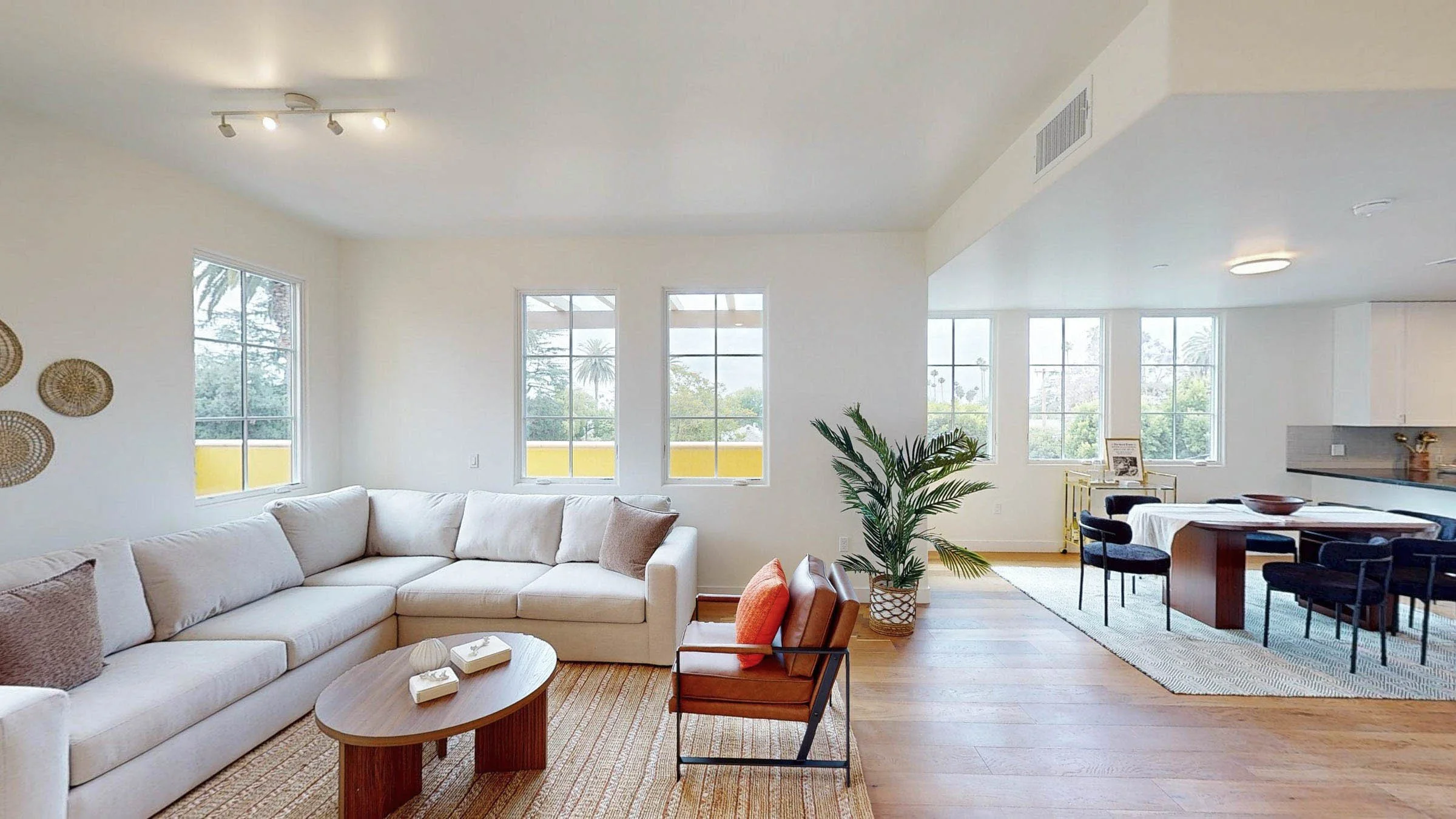 Living room with natural light at Walnut Crossing Pasadena