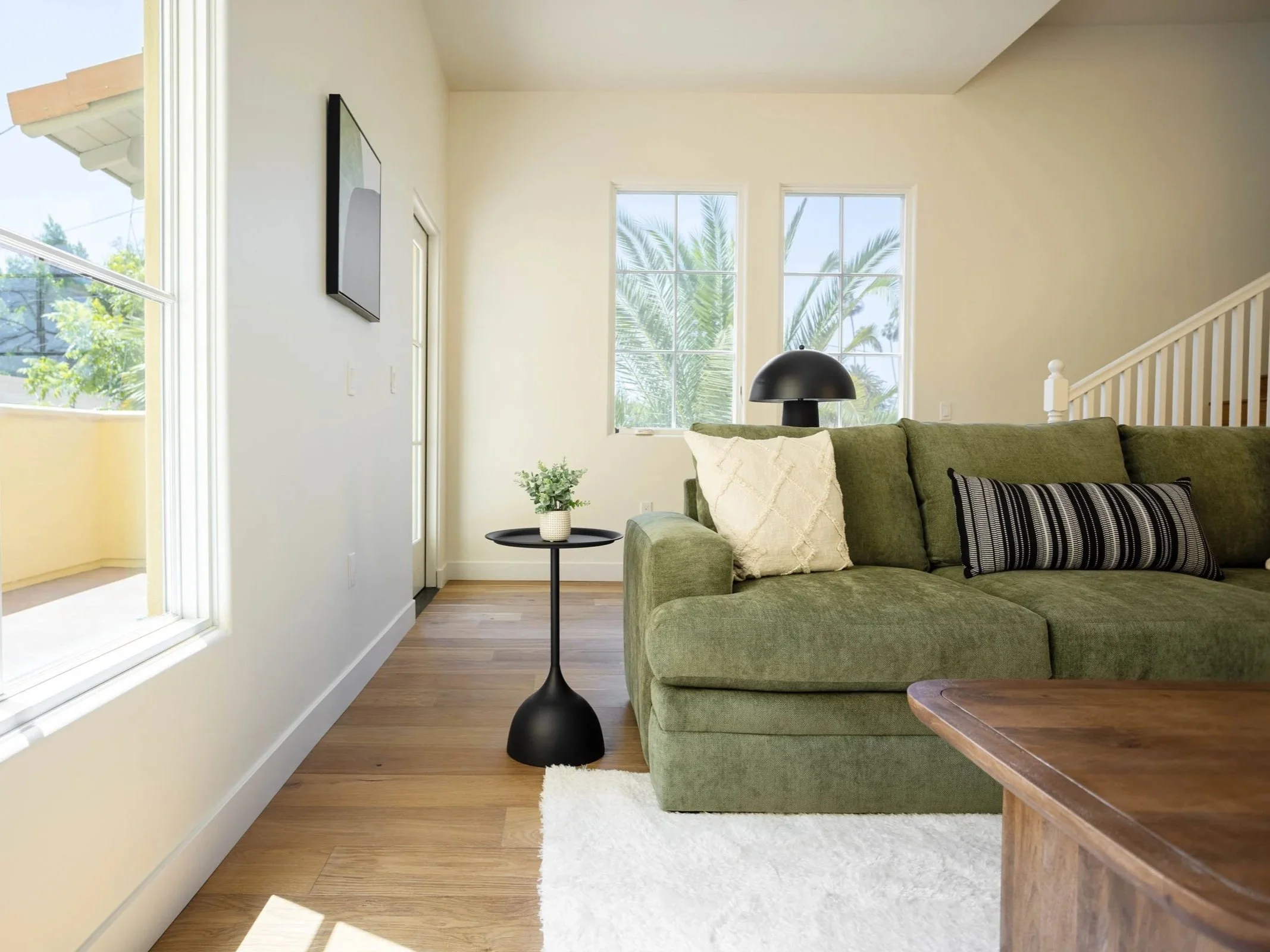 Hardwood flooring in a model home interior at Walnut Crossing Pasadena in Pasadena, CA