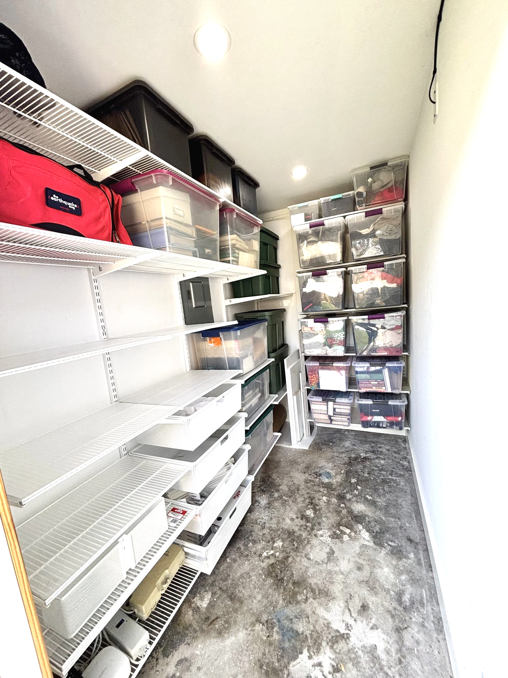 storage closet organized