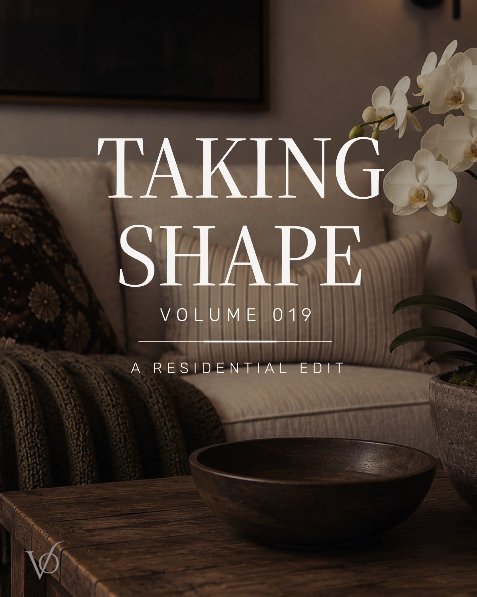 Interior design mood board with fabric swatches, color samples, a mirror with a tabletop, a scene of a living room with curtains, a lamp, and decorative items, and a variety of textured textiles and greenery.