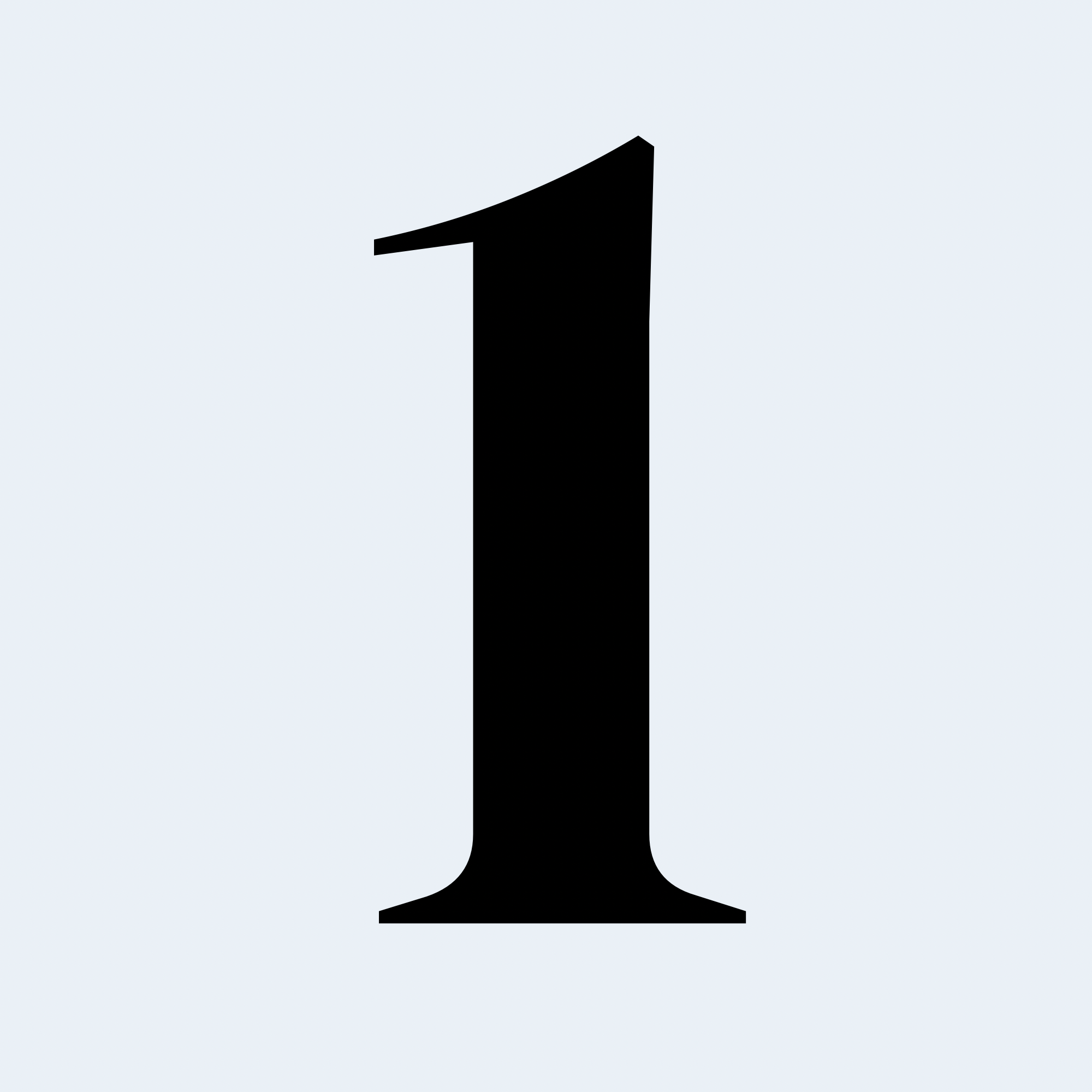Close-up of a black number one on a white background.