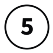 Black circle with the number 5 in the center.