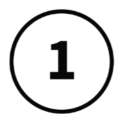 Black number 1 in a black circle