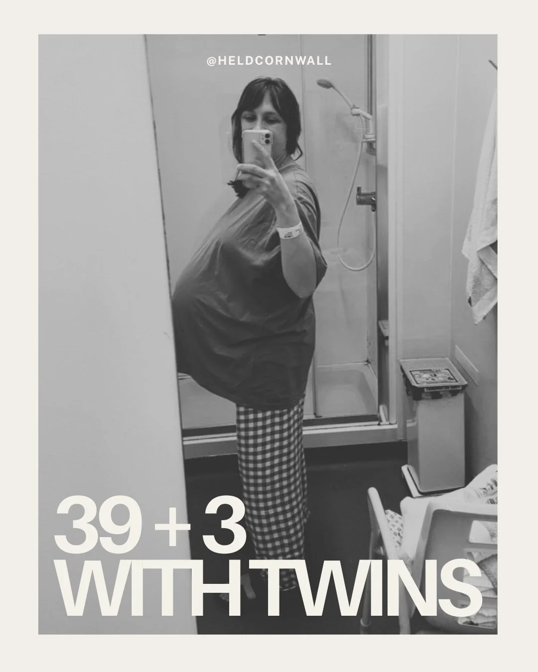 39+3 with twins, and the final photo of my magnificent bump.

Held was created because of this experience.