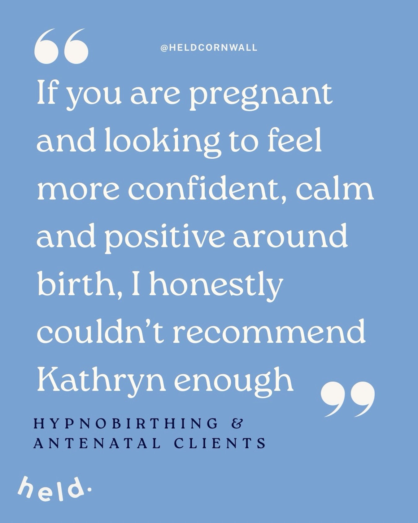Interwoven with my work as a doula, I teach hypnobirthing and antenatal preparation, both on a 1-1 basis through @heldcornwall and as a group facilitator for @emilybraydoula .

I had a really lovely review recently from a dreamy 1:1 client I&rsquo;ve