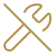 Gold tools icon representing AV service and support
