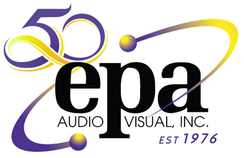 EPA Audio Visual, Inc. 50th Anniversary logo celebrating 50 years of service, 1976–2026.