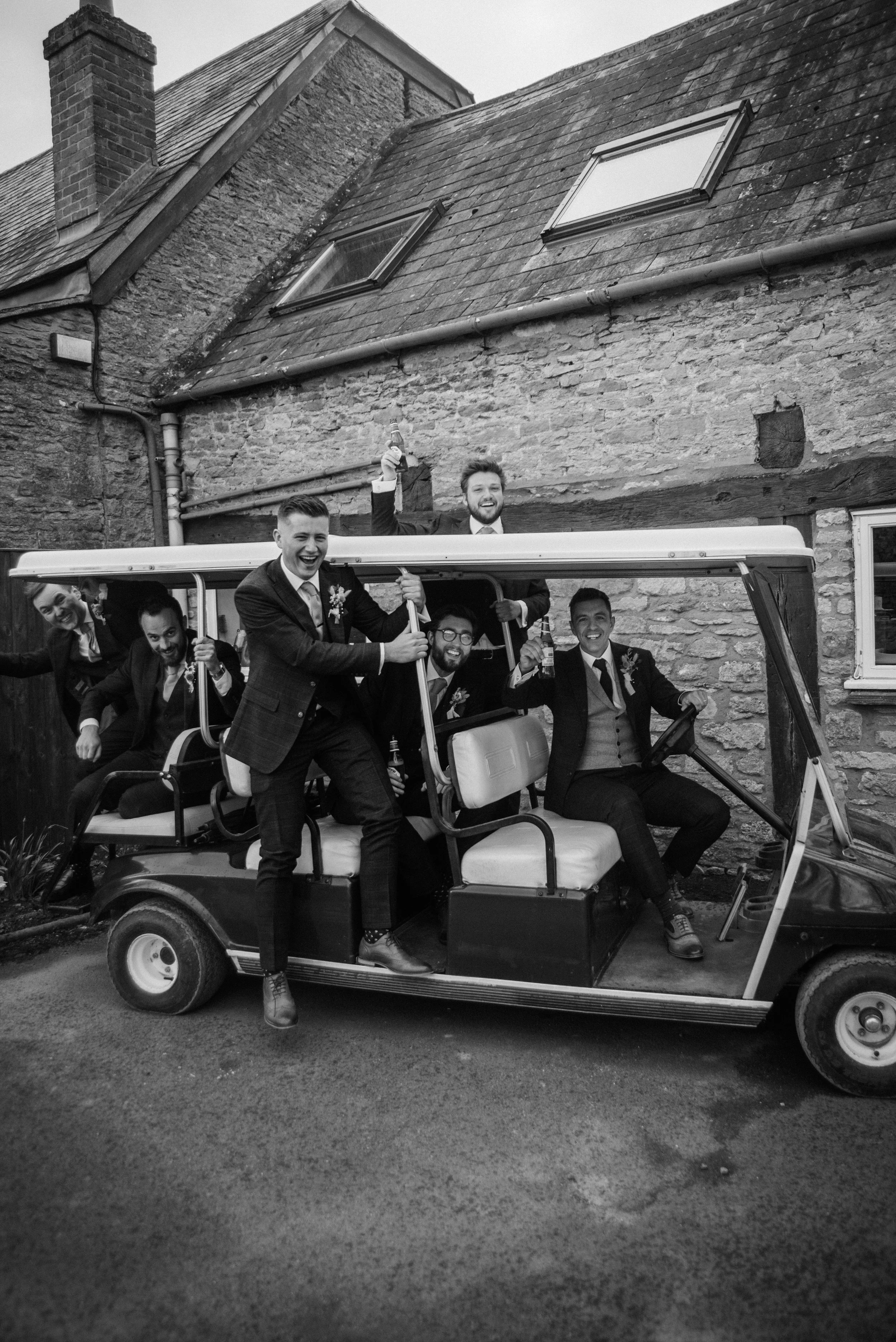 Groomsmen wedding celebration moment