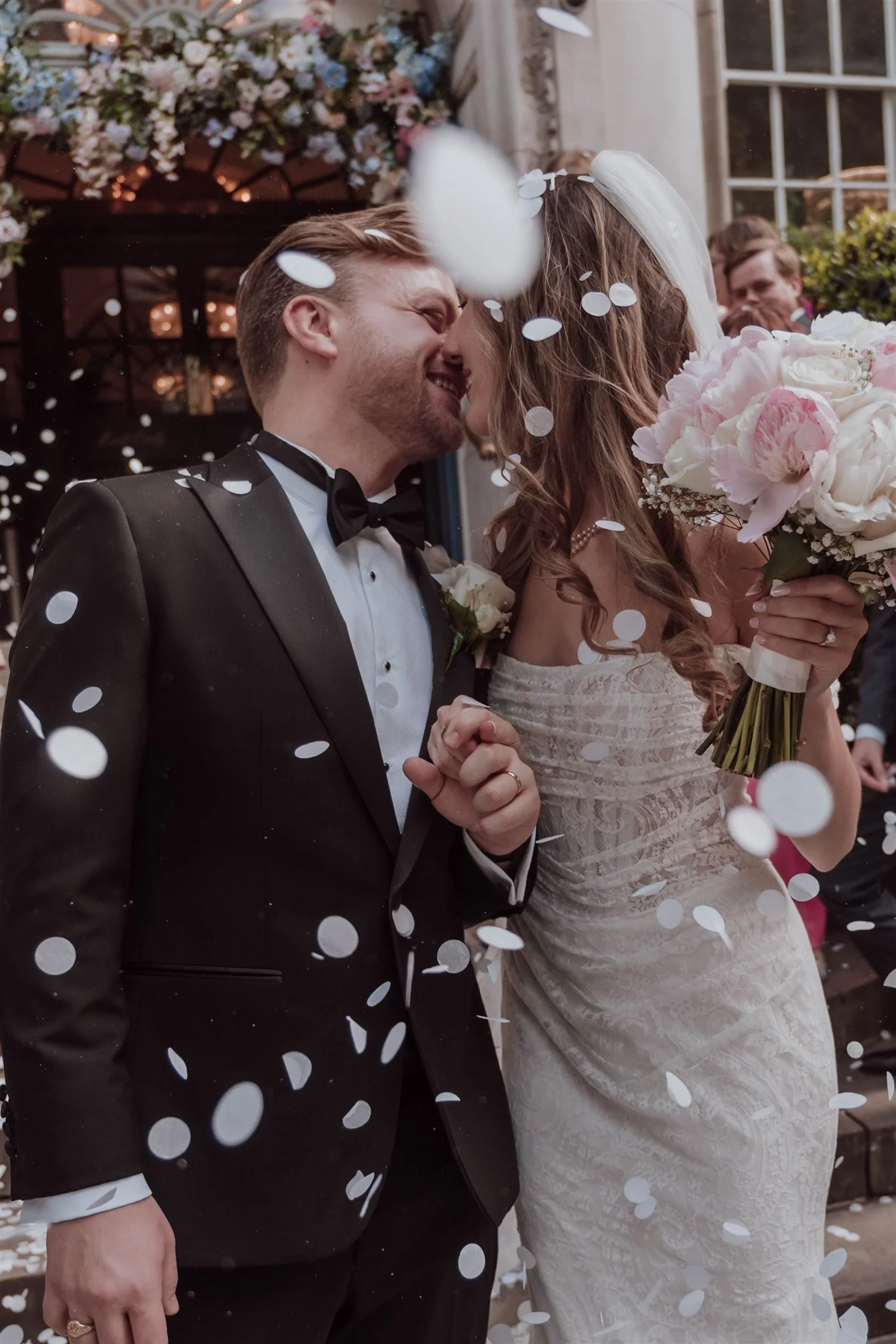 confetti wedding portrait