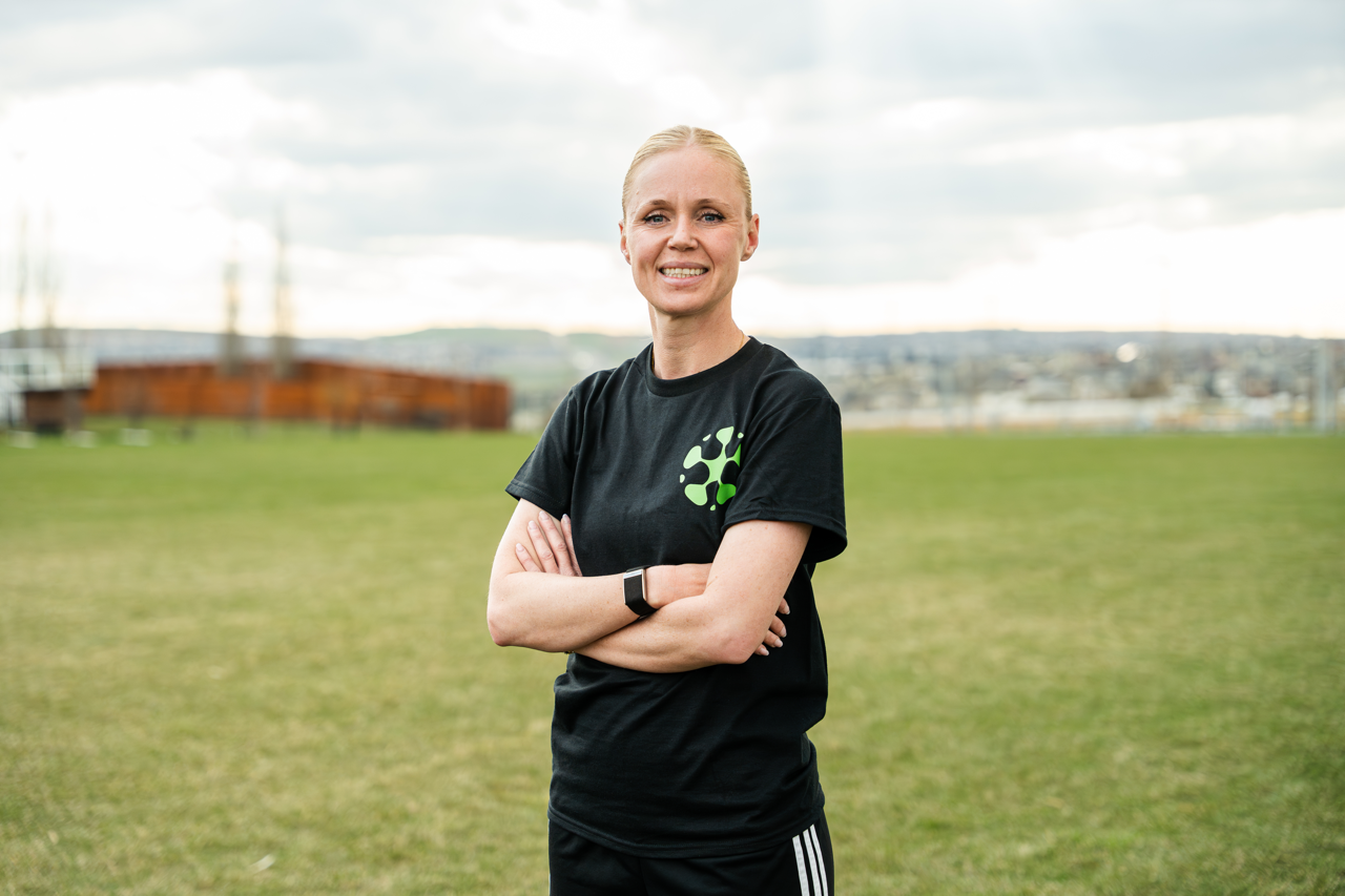 Victoria Baker, youth soccer coach at The Player Lab in Calgary specializing in player development and technical training.