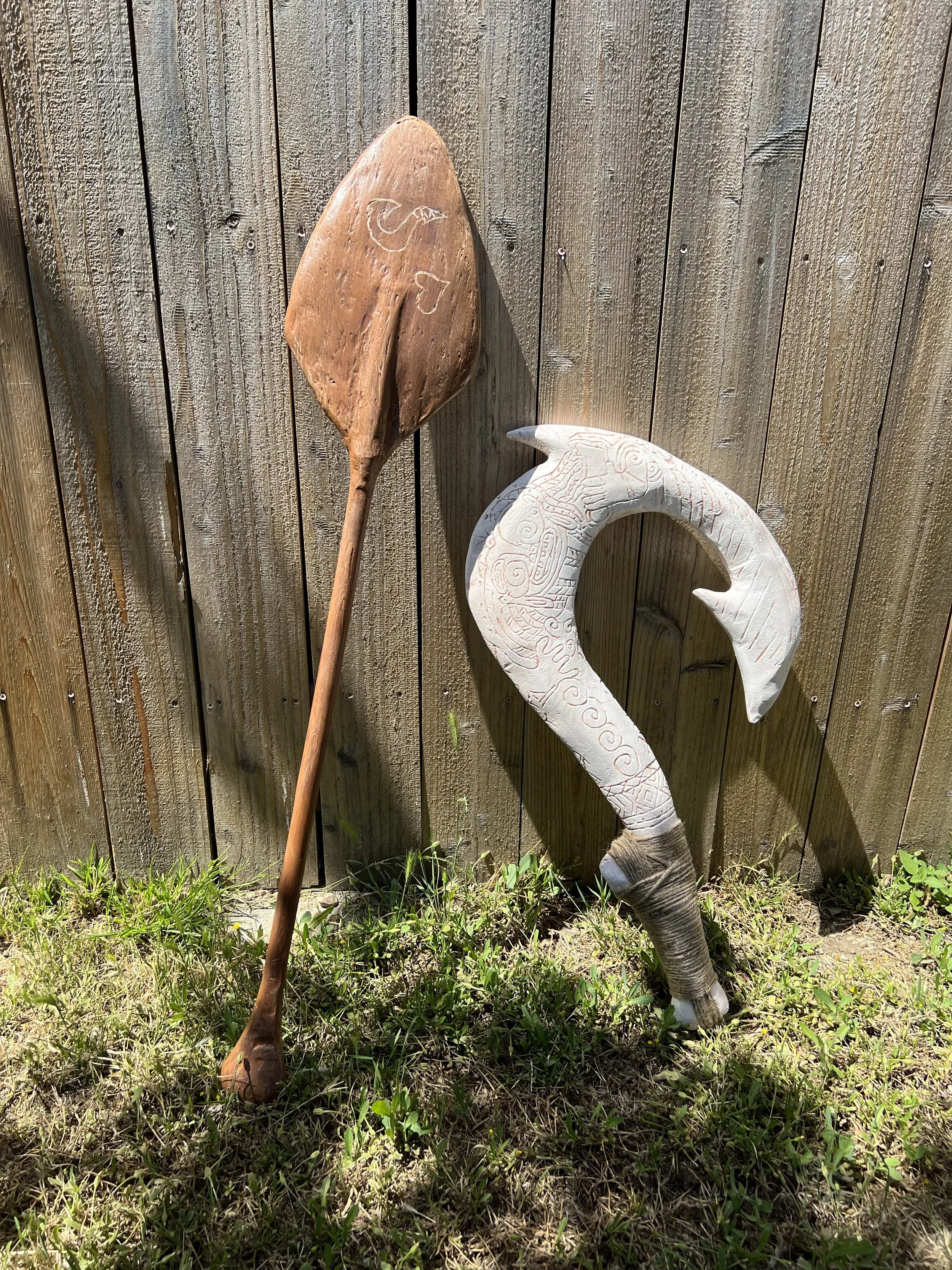 Moana's Oar, Maui's Hook (Mixed Media, 2023)