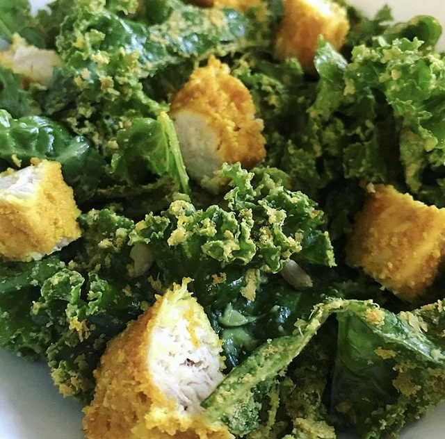 Almond Crusted Chicken with Kale Superfood Salad