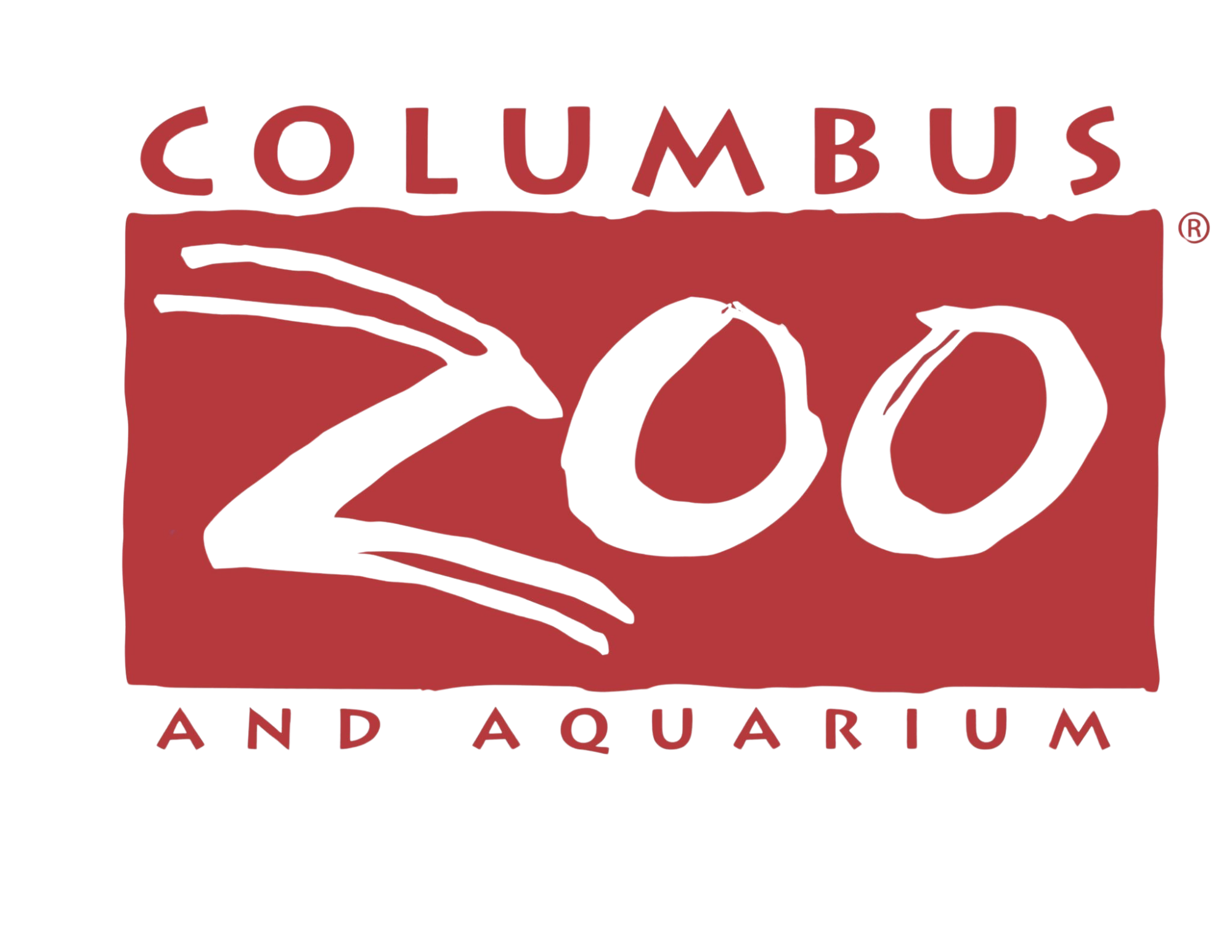 Logo for Columbus Aquarium with stylized red fish and water, and text 'Columbus Aquarium'.