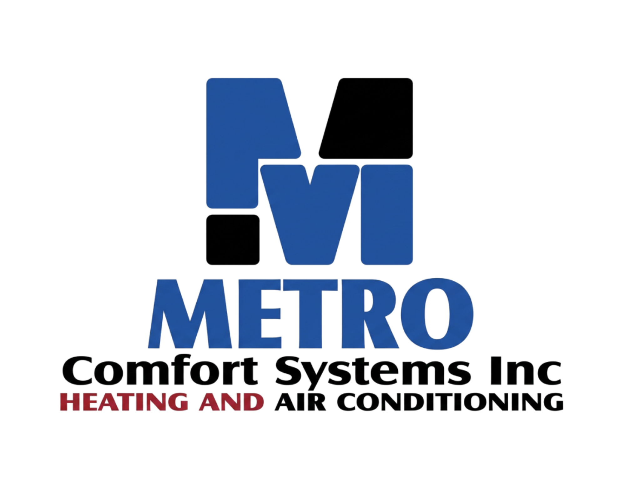Logo for Vero's Heating and Cooling, featuring blue and black 3D letters 'V' and 'M' and red text 'HEATING AND COOLING'.