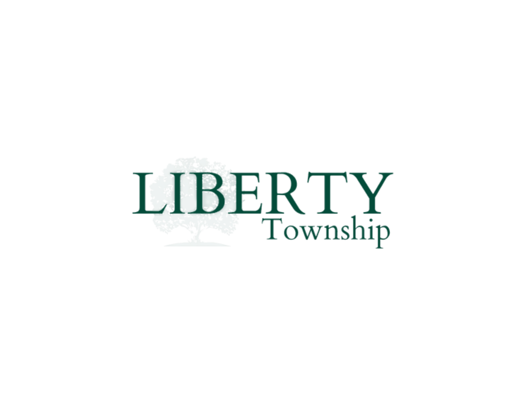 Logo for Liberty Township, featuring a tree and colorful text.