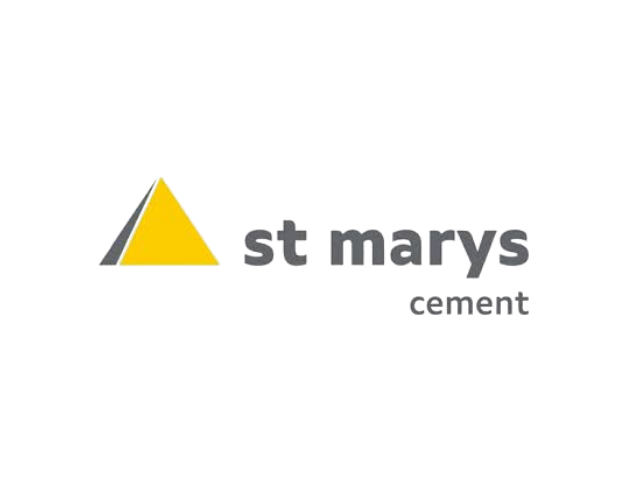 The image features the logo of the construction and heavy equipment company, St. Marys, with a stylized yellow triangle resembling a mining or construction site, and text that reads 'st. marys' in gray, with optional additional supporting text below.