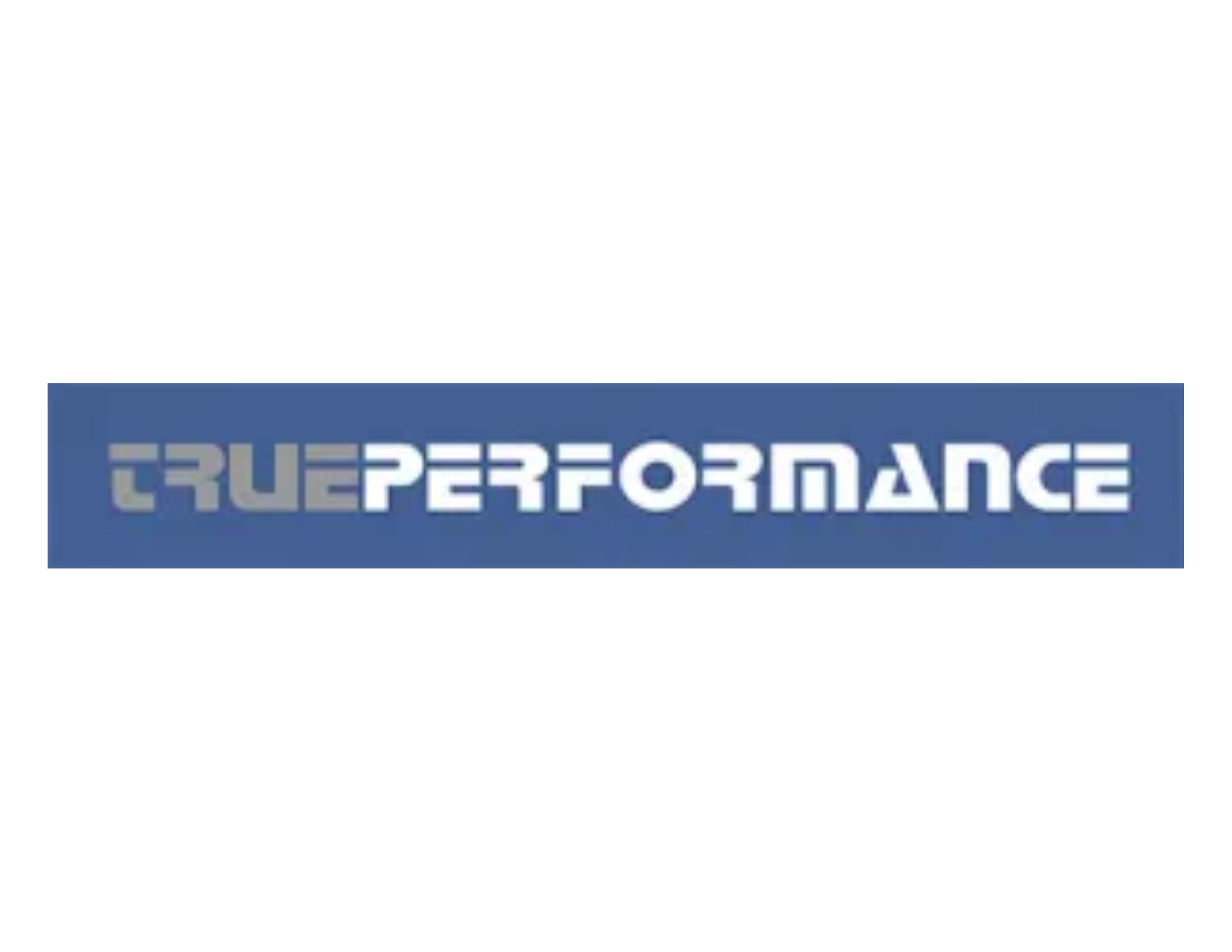 The logo for True Performance featuring a stylized 'TP' and the words 'True Performance' below on a blue background.