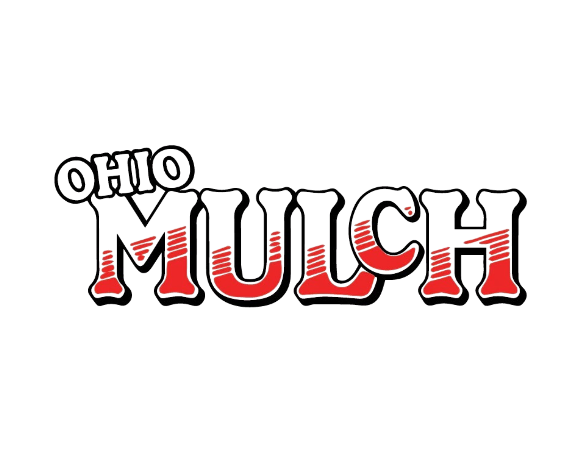 The word 'Music' written in red, 3D block letters with a textured, stripe pattern on a black background.