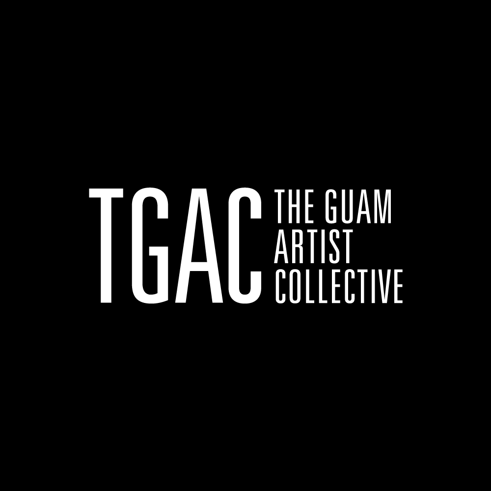 Logo for The Guam Artist Collective featuring the initials T G A C in large white letters on a black background.