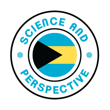 Circular logo with a black background, a play button in the center, and the words 'Science and Perspective' around it.
