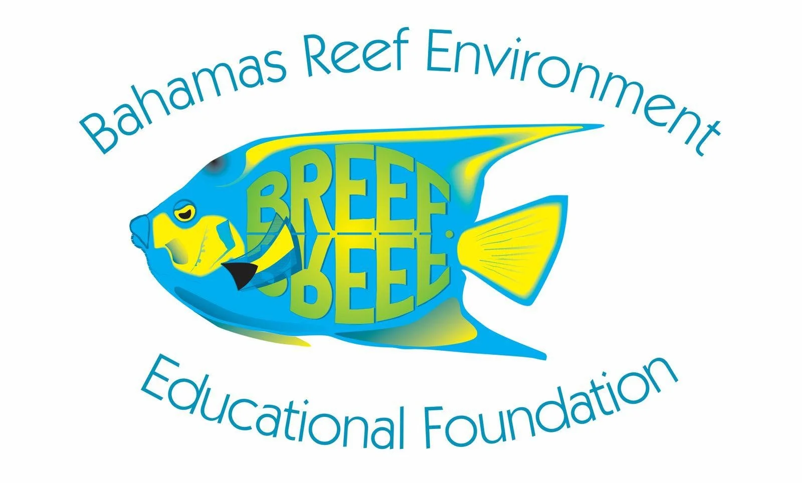 Logo for Bahrainas Reef Environmental Education Foundation featuring a colorful fish with the words 'BreeBees' inside its body.