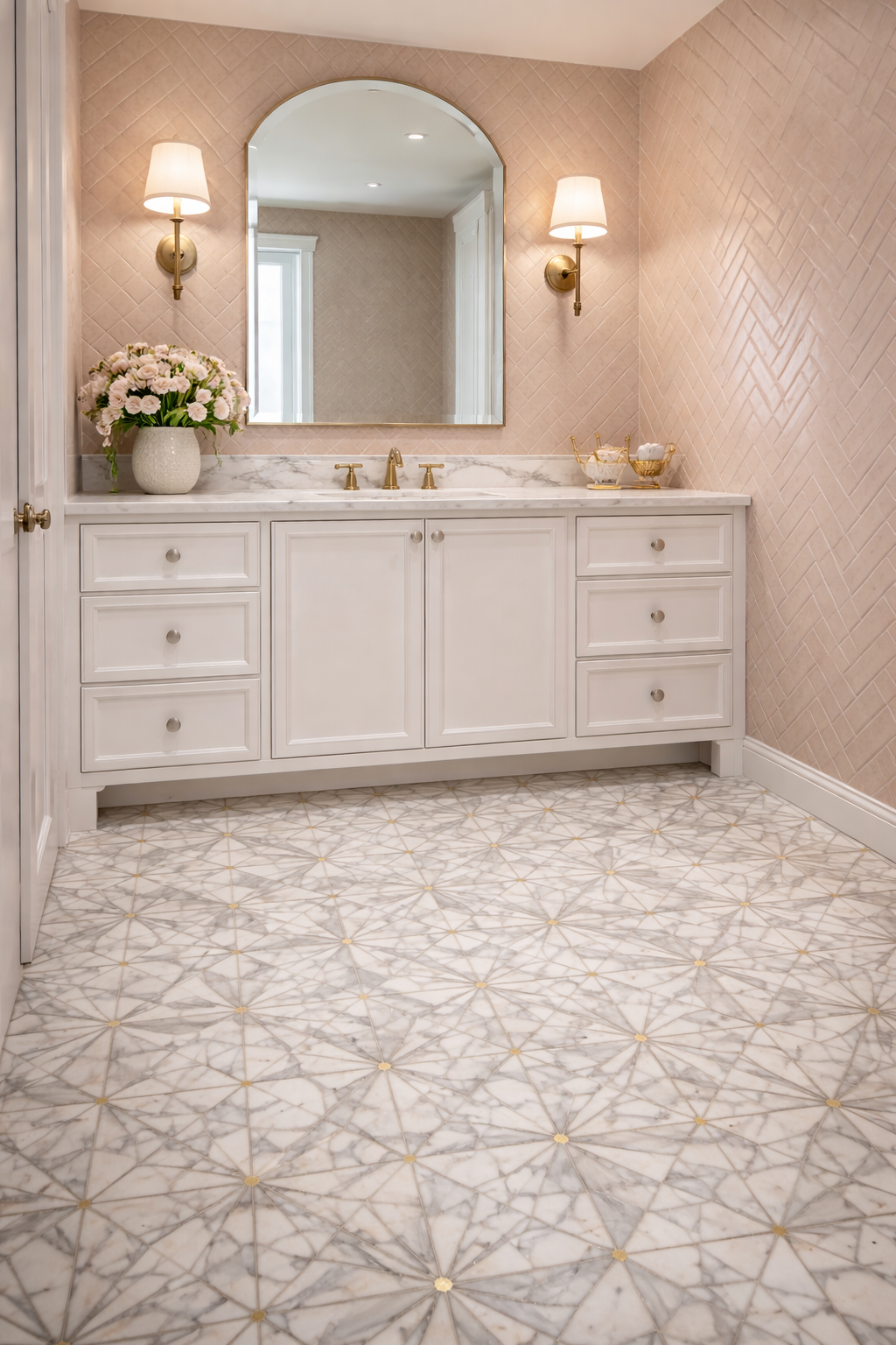 Marble & Soft Pink Tile