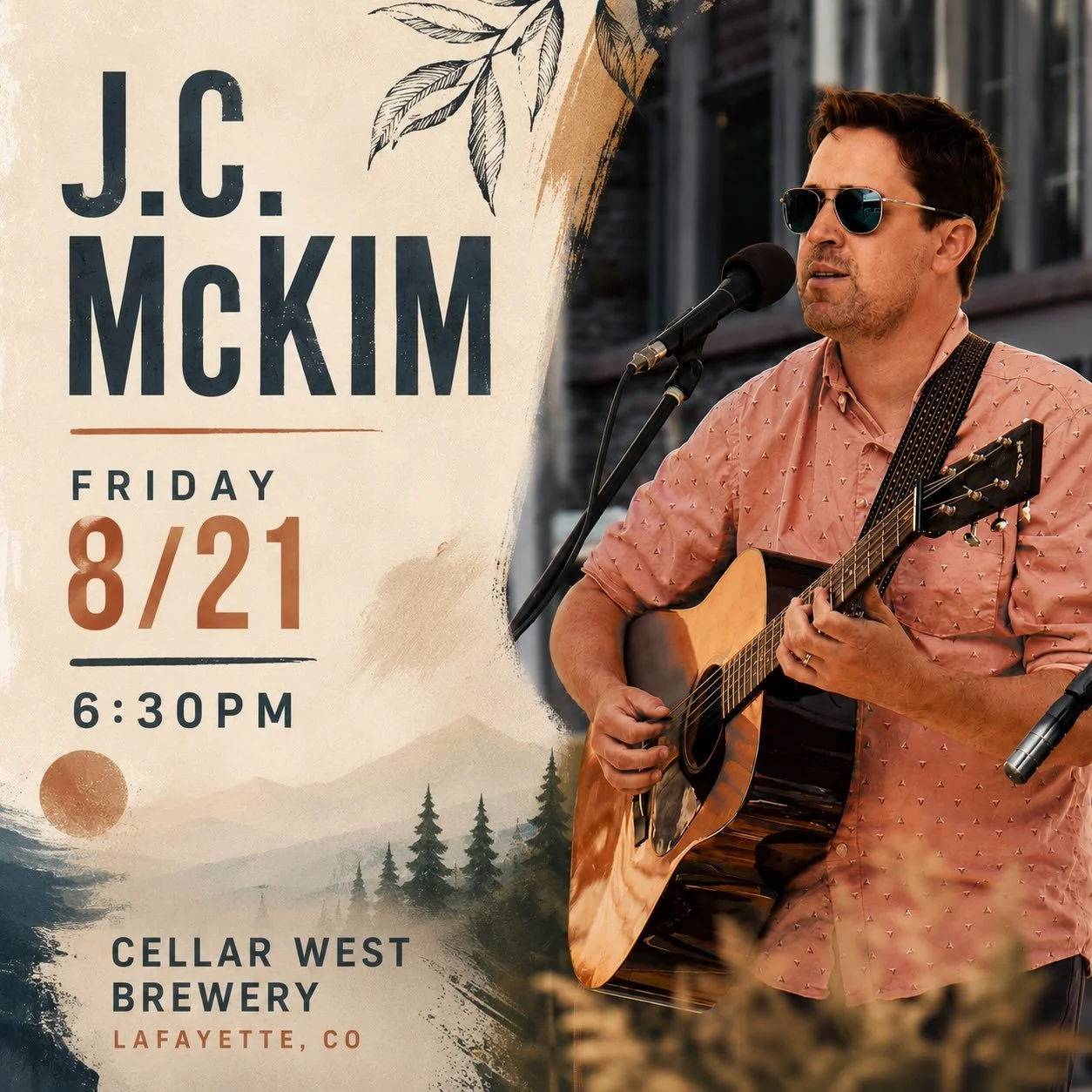 Next Friday 8/21 I&rsquo;m playing at @cellarwestbrewery as part of their sunset concert series, my first solo show around here in a while! Come hang! ☀️🍻🧭

#cellarwestartisanales #localmusic #lafayettecolorado #coloradomusic #sunsetconcert