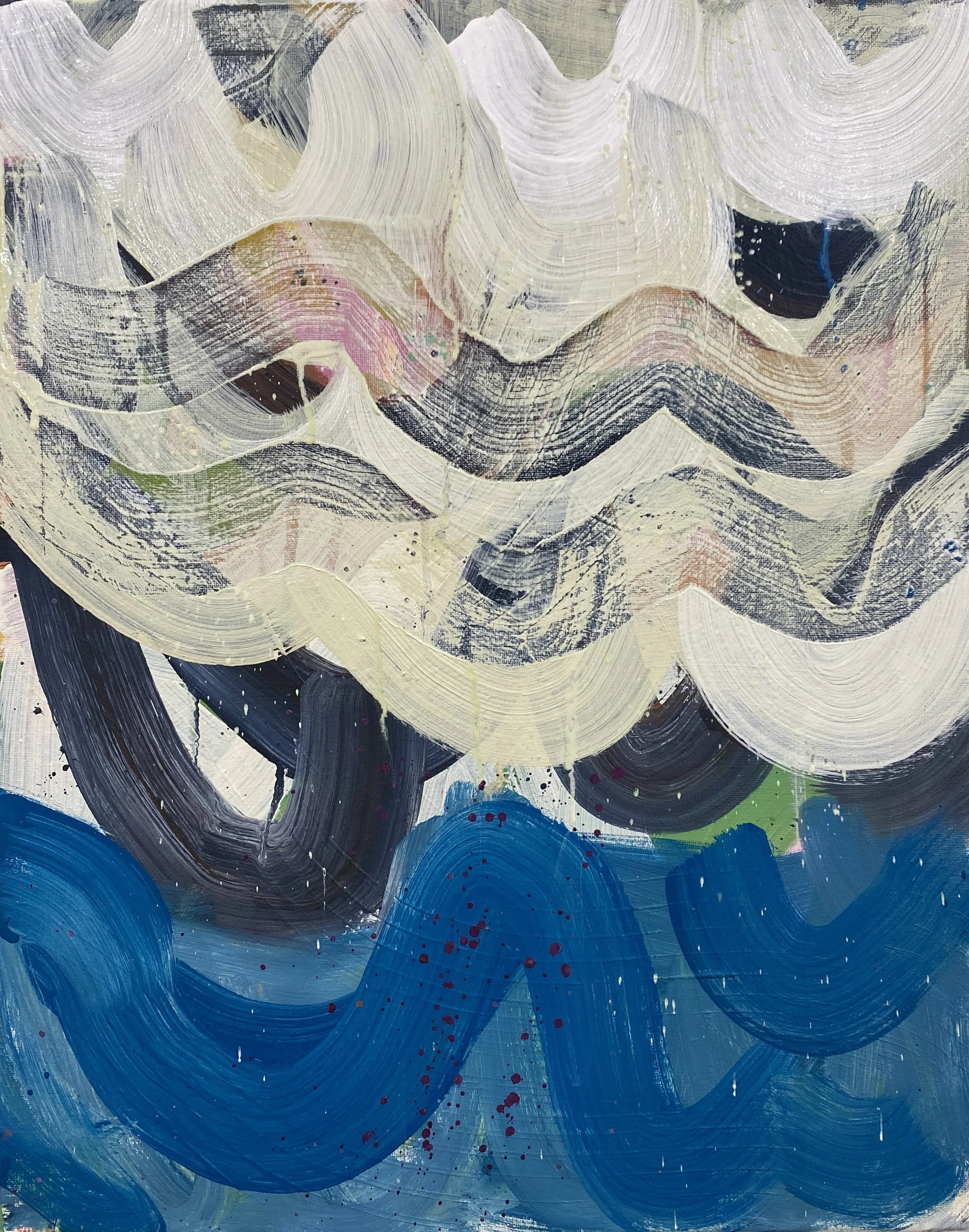 Waves, acrylic on canvas, 16x20", private collection