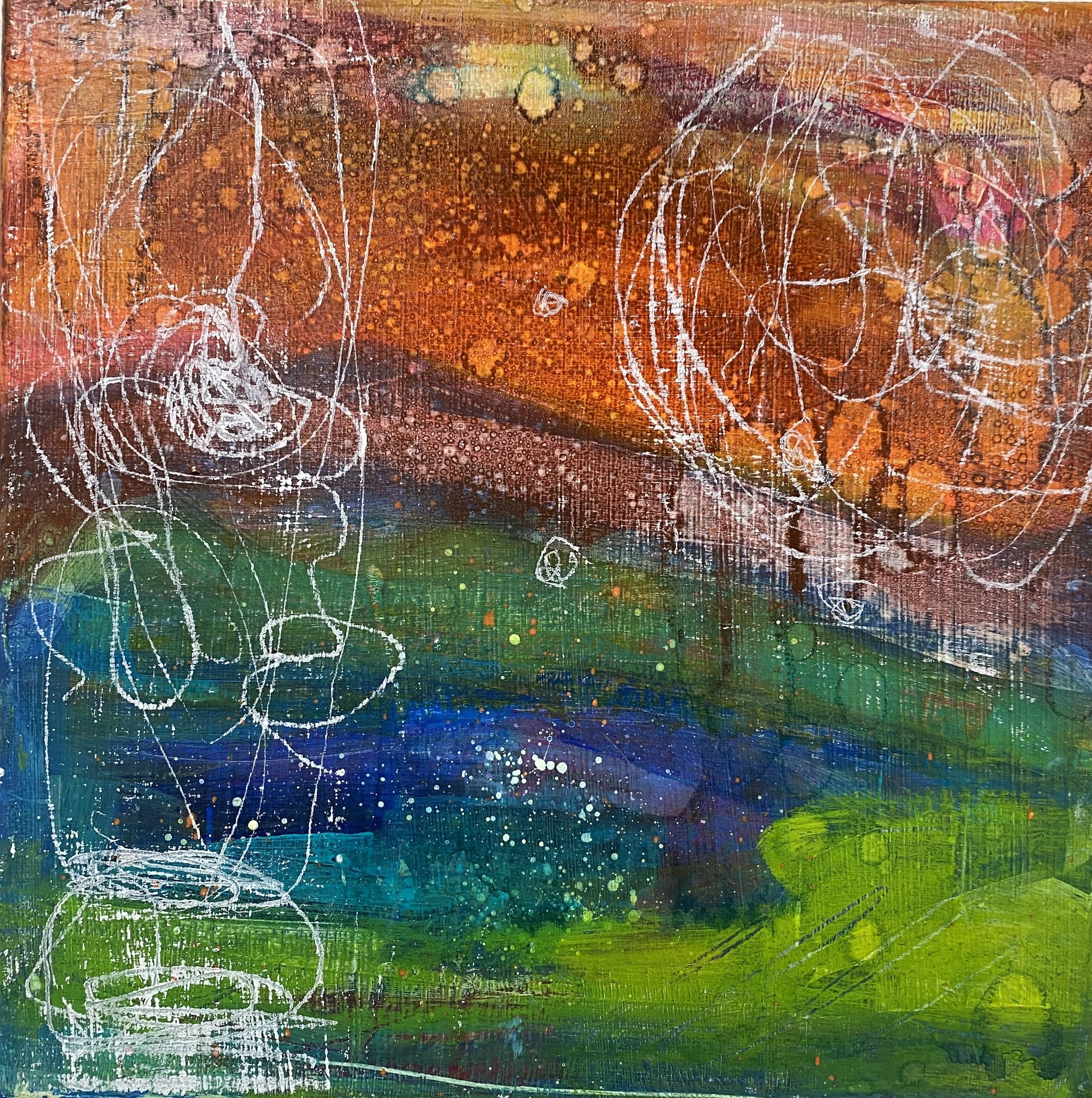acrylic and oil on canvas, 12x12"