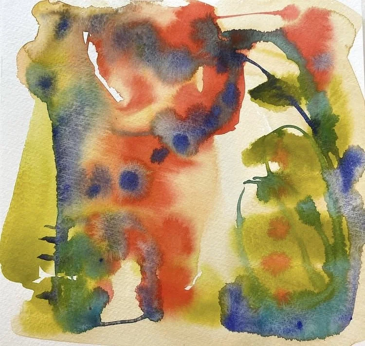 ink, watercolor on paper, 6x6"