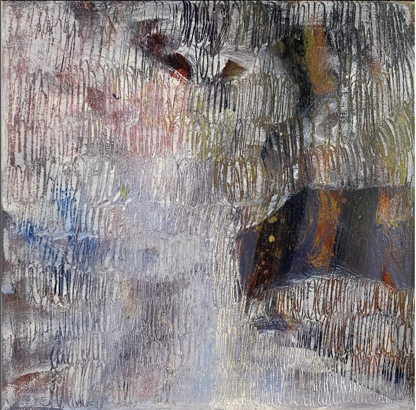 acrylic, oil on canvas, 12x12"