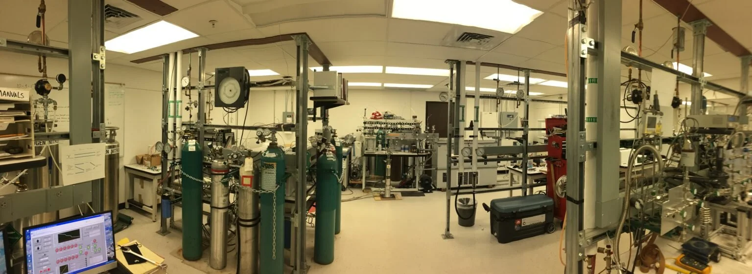 A photo of the OSU Ice Core Lab, complete with many different analytical instruments.