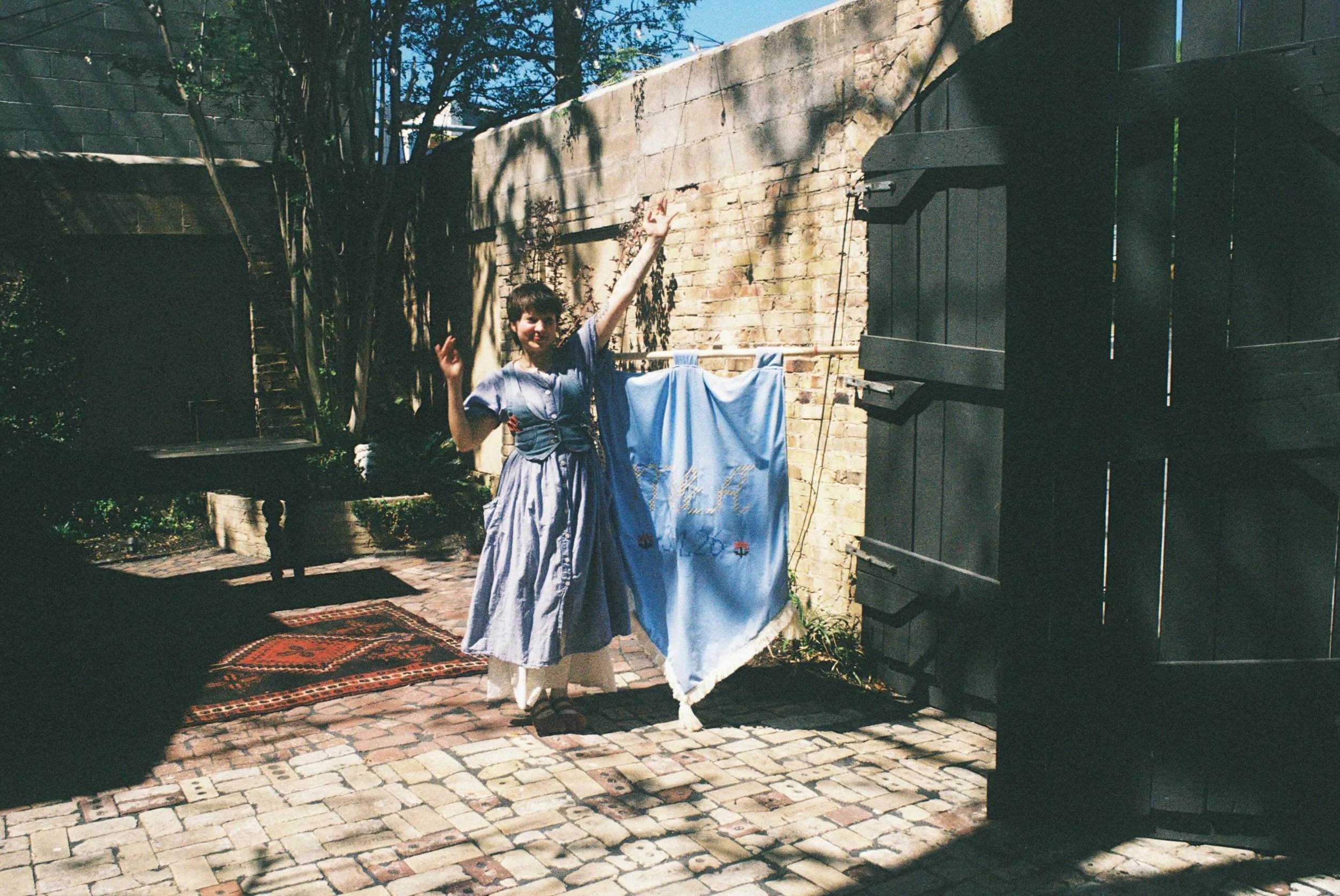 Finally got some film back from my first lil wedding trial at @dear.margo.designs gorgeous wedding 🌷🌀🌈🕊️🧚&zwj;♀️🪡🧵

Can&rsquo;t wait to see what doors open this summer &mdash; if you or anyone you know wants heirloom wedding textiles, you know