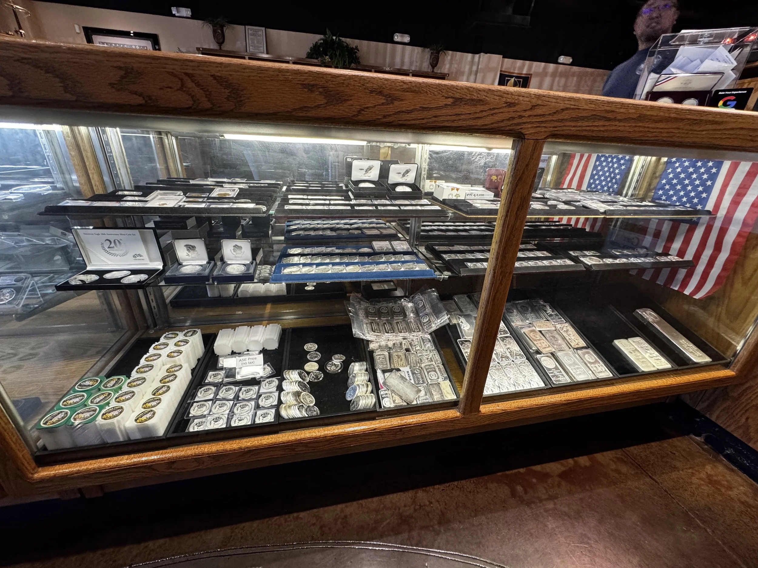 Silver bullion and collectible silver coins evaluated by Sahara Coins in Las Vegas.