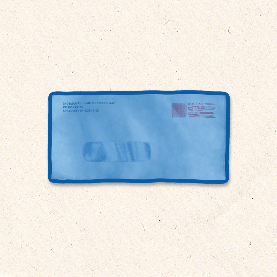 Indy 500 Ticket Envelope Sticker