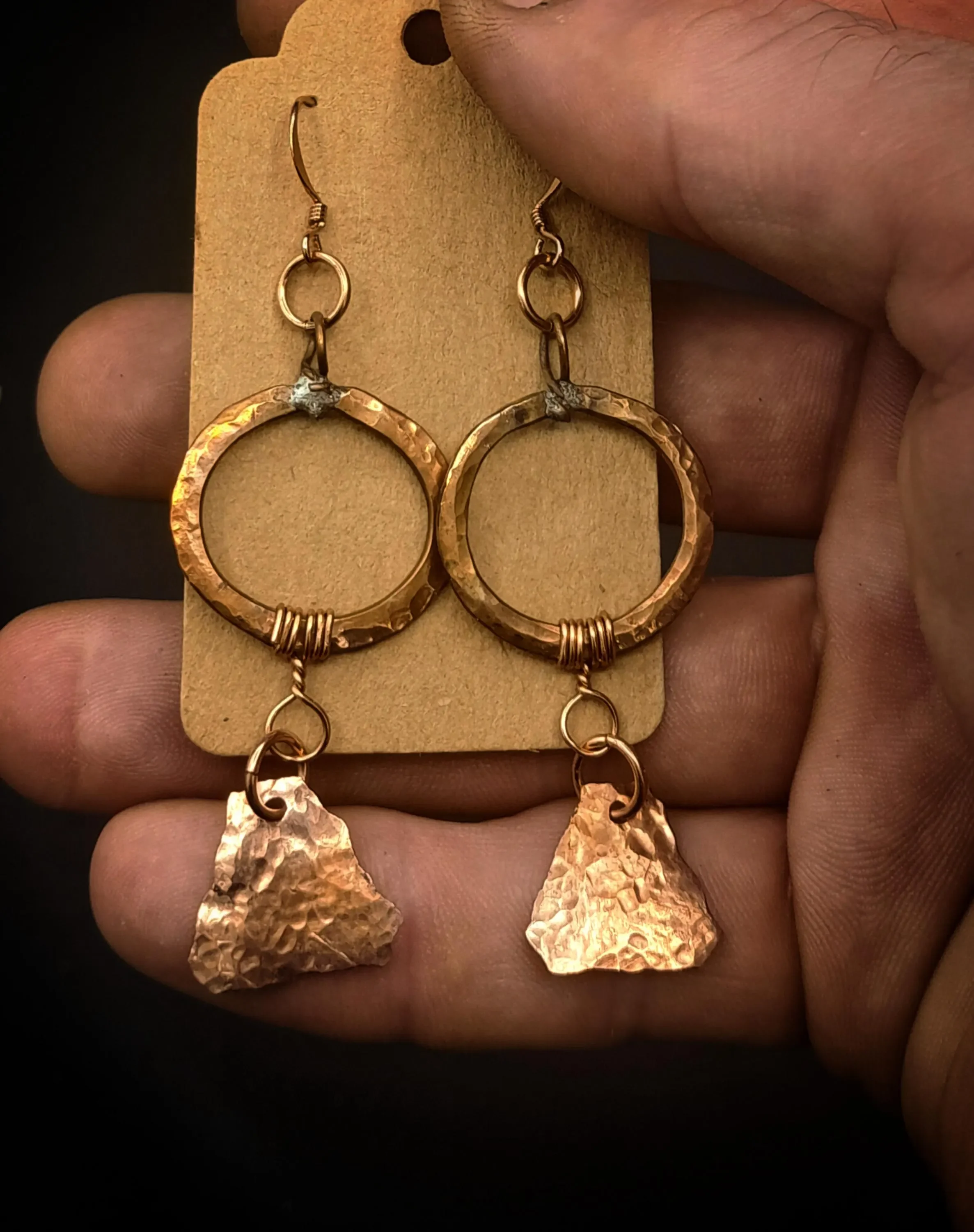 Copper Hoop with Dangle Earings