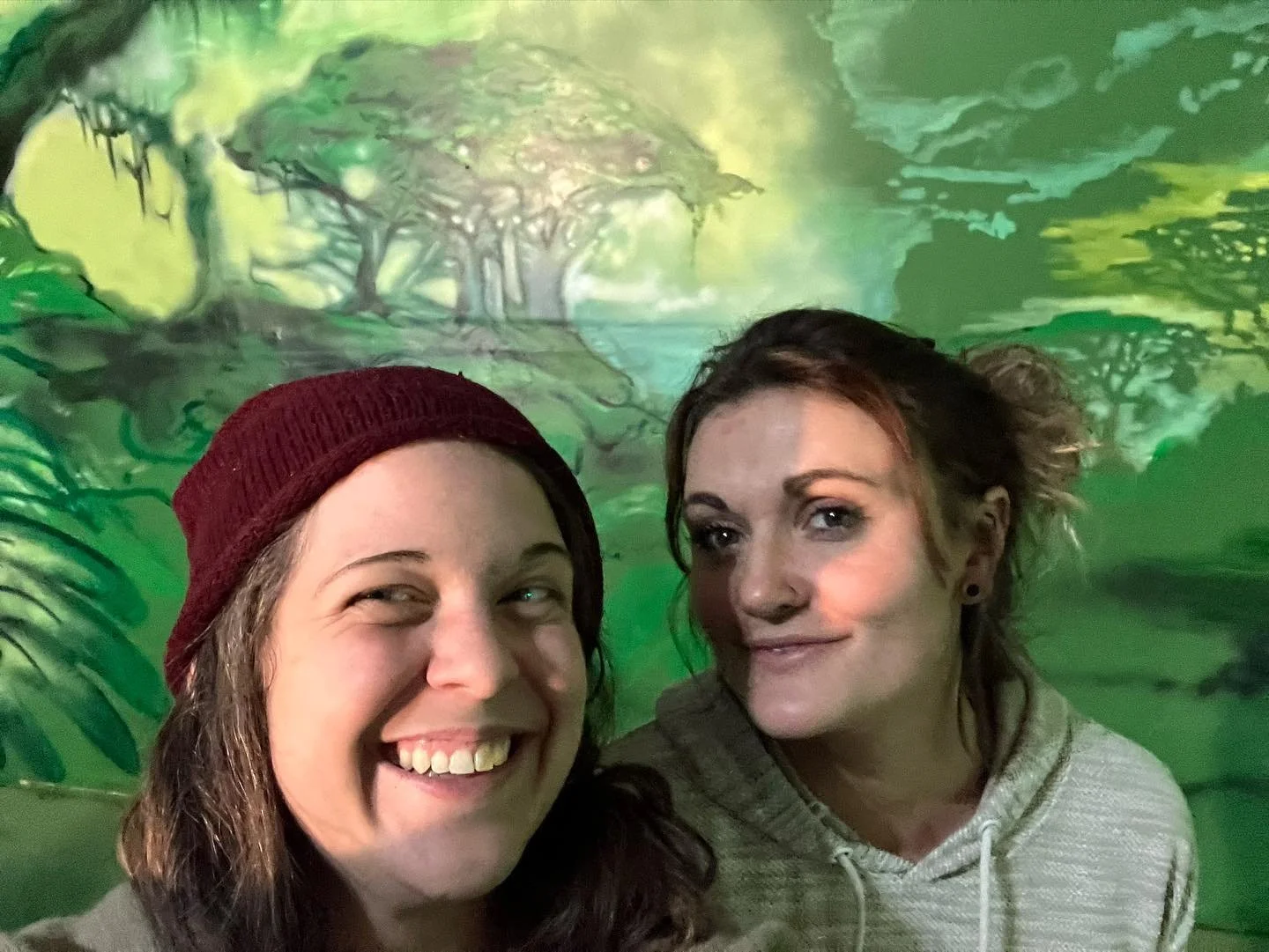This was a collab mural with Ashley Blocker @marijane_poppins in a Denver venue that was unfortunately short lived and we didn't quite get to finish :')