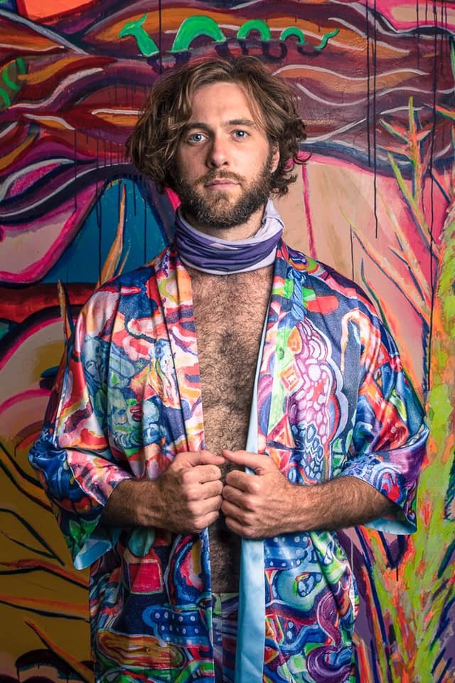 Shen Nong's Tea Kimono, Model Patrick McCurry, Photo by Christopher Paul Cardoza SMTX