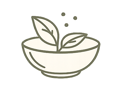 A bowl with sprouting green leaves inside.