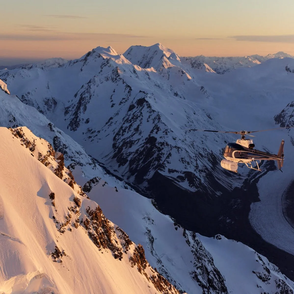 R &amp; M&rsquo;s New Zealand journey begins in Queenstown at @roki.queenstown , where helicopter adventures and glacier landings set the tone.

Next, it&rsquo;s off to @flockhill.nz for dramatic Southern Alps scenery, world class hiking, and biking.