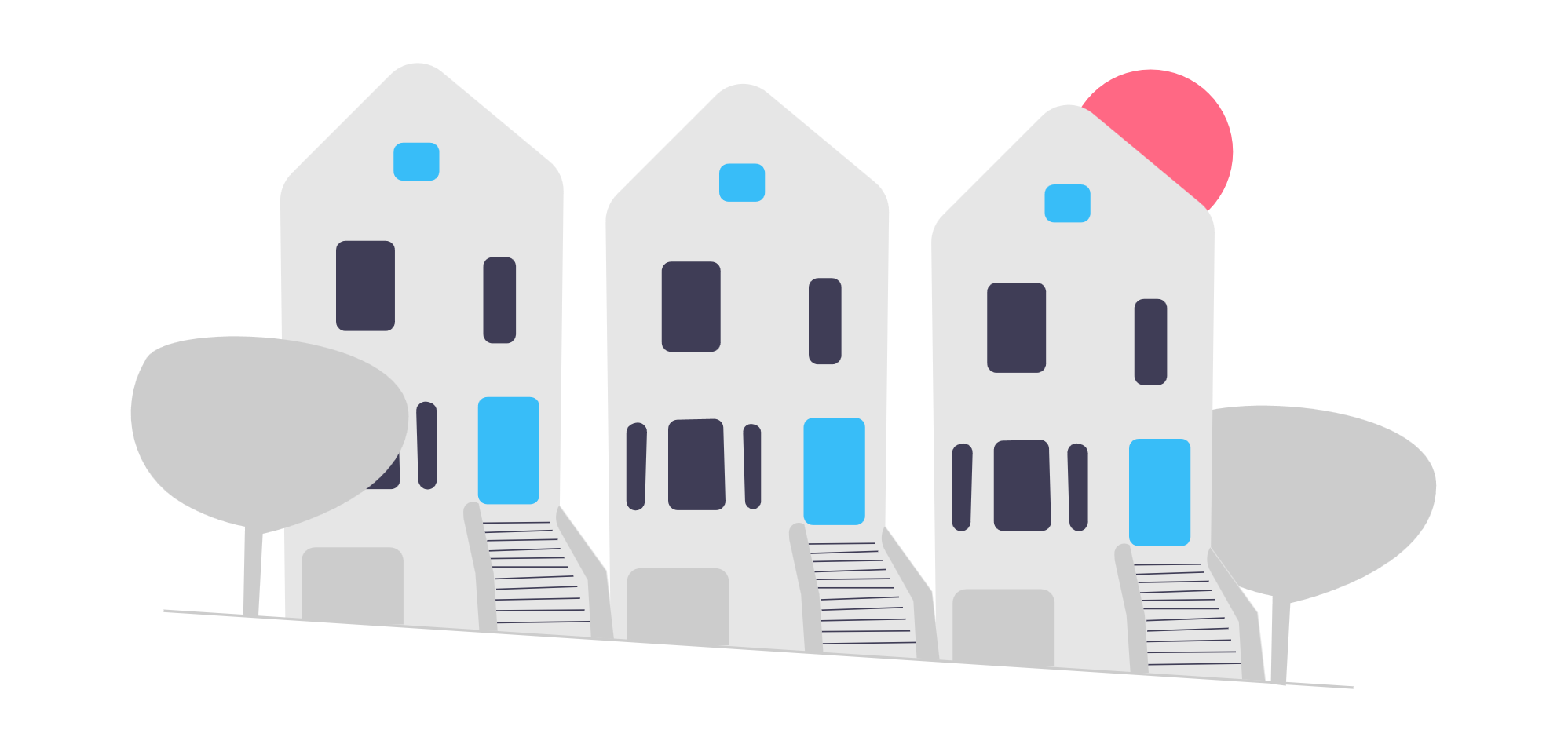 suburban house illustration