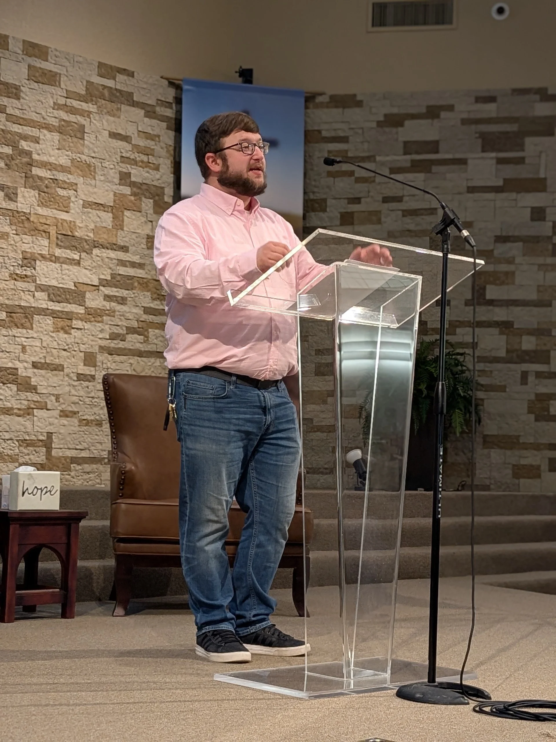 Rick Speaking from the pulpit.