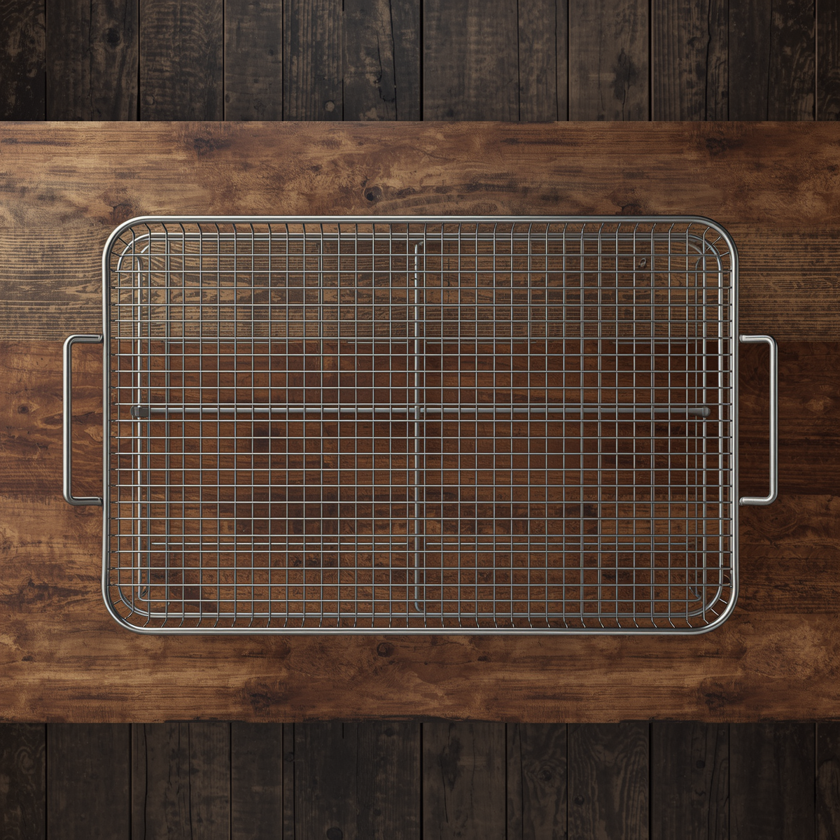 A BIFL stainless steel wire baking rack—a precision-engineered instrument for maximizing airflow and heat circulation in the Hearth Pillar.