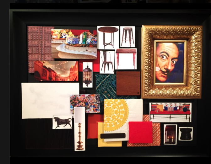 We started work on an awesome new restaurant and created a series of display boards to fully depict the design concept! &nbsp;Here is one of the design boards in process!