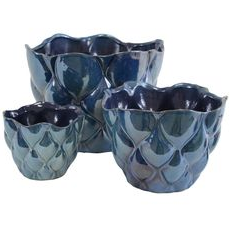 SET OF 3 BLUE VASES$40/SET