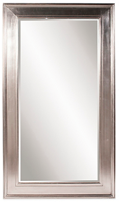 SILVER FLOOR MIRROR$400Bright silver leaf finishMirror surface measures 35" L x 71" WMeasures 49" L x 85" W x 3" D overall