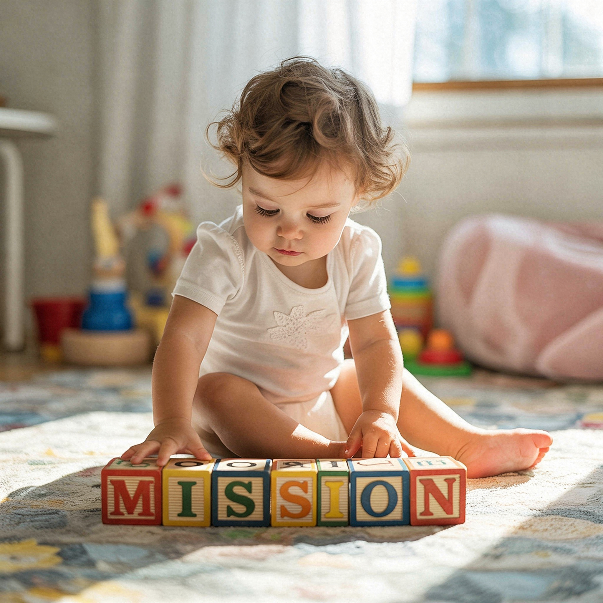 Child playing independently during awake time, supporting age-appropriate routines, balanced wake windows, and healthy sleep habits for babies and toddlers.