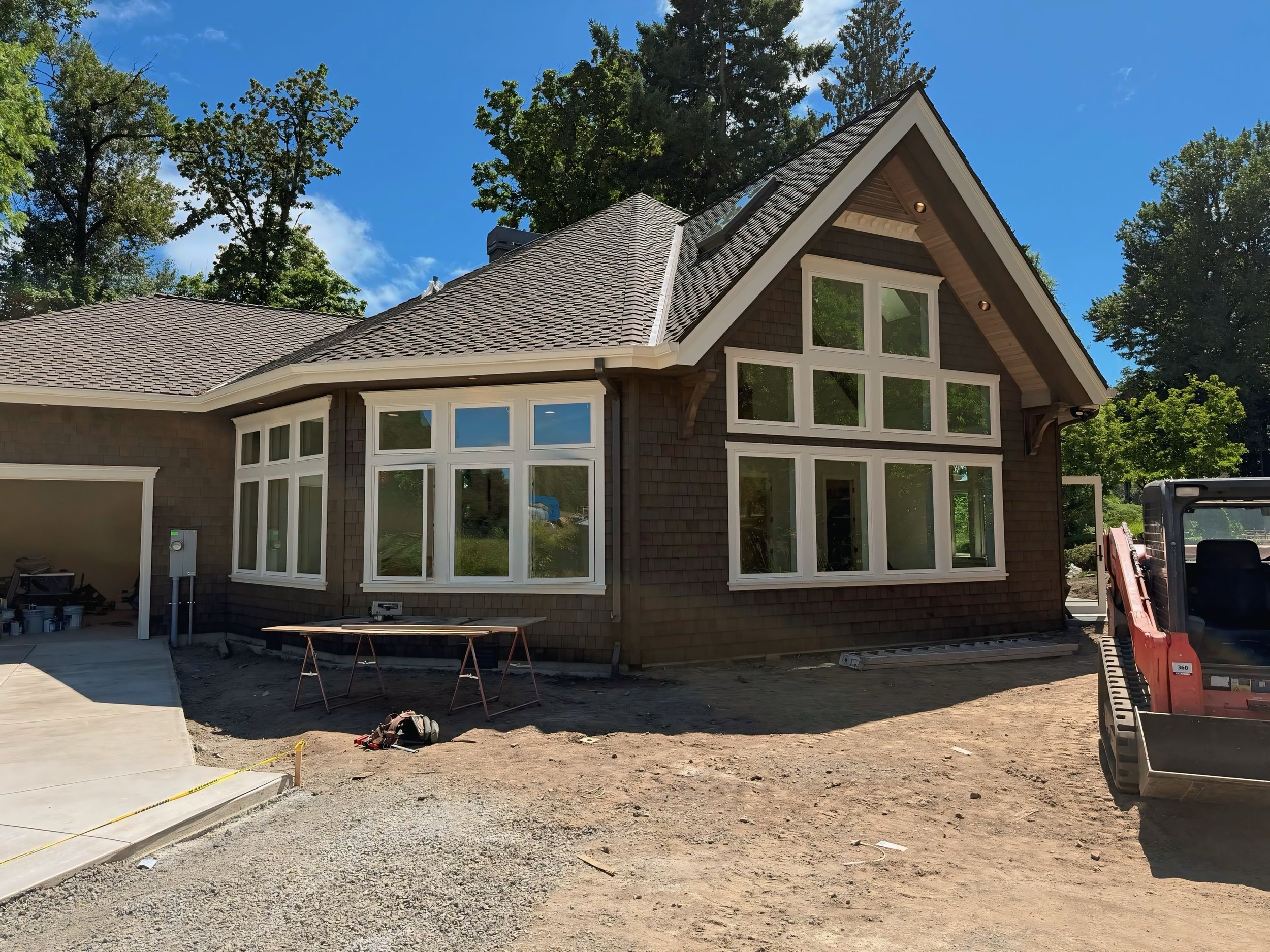 New construction home exterior in progress, painting and finish work by Cascade Painting in the Beaverton area